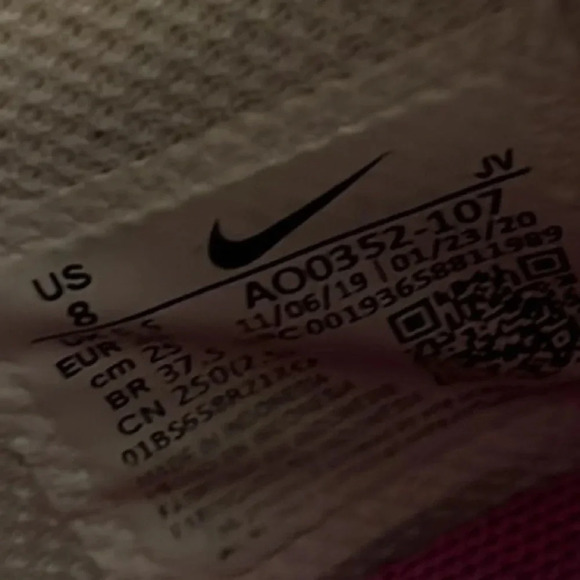 NIKE AIR WHITE AND PINK SIE 8 great condition - Picture 8 of 8